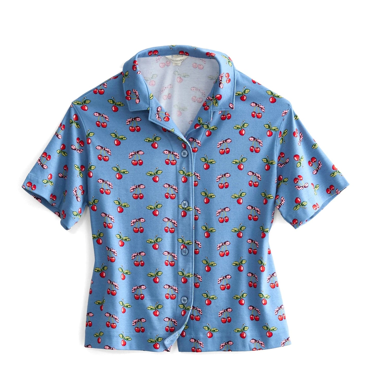 Short-Sleeved Button-Down Pajama Top
