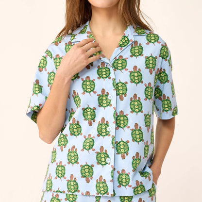 Short-Sleeved Button-Down Pajama Top