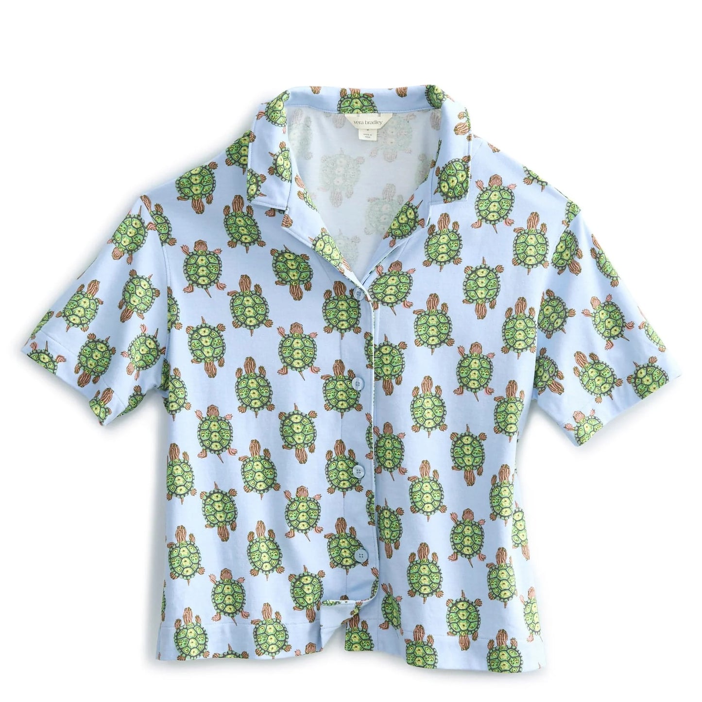 Short-Sleeved Button-Down Pajama Top